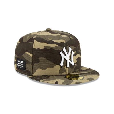 Green New York Yankees Hat - New Era MLB Armed Forces Weekend 59FIFTY Fitted Caps USA4862310